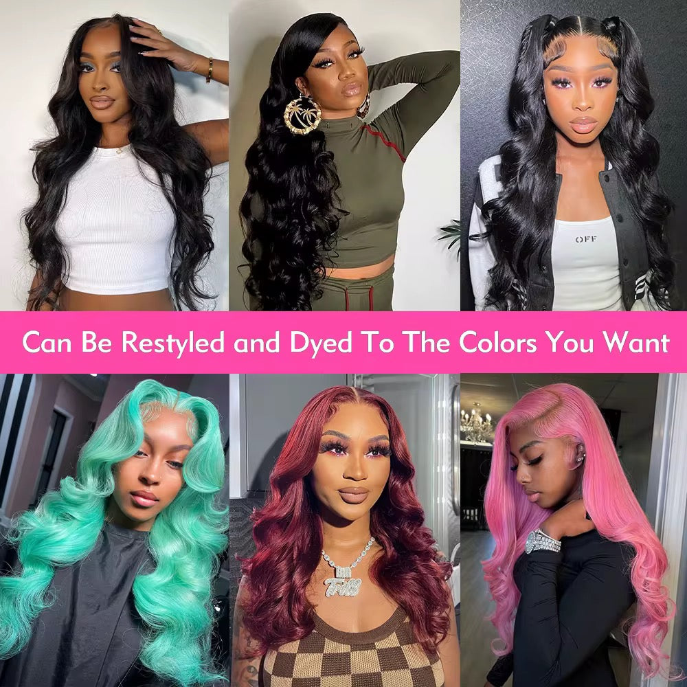 13×4 HD Lace Glueless Body Wave Wig – 100% Human Hair, 24 Inches, 180% Density, Pre-Plucked, Ready to Wear