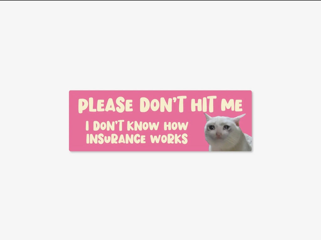 Please Don’t Hit Me – I Don’t Know How Insurance Works – Funny Car Sticker