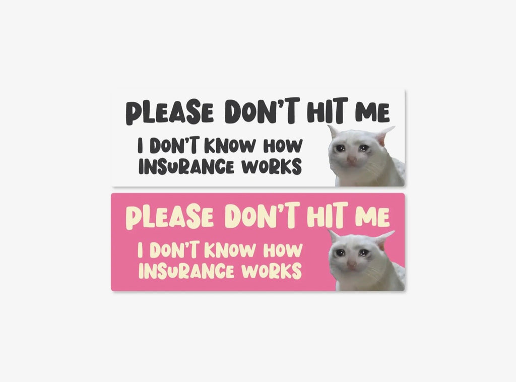 Please Don’t Hit Me – I Don’t Know How Insurance Works – Funny Car Sticker